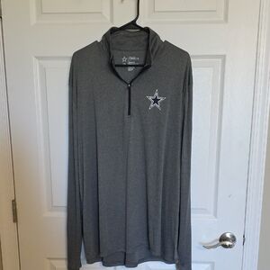 NFL Gray Dallas Cowboys Quarter-Zip Pullover with Star Logo